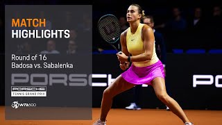 Porsche Tennis Grand Prix  04172024  Match Highlights  Badosa vs Sabalenka [upl. by Boys414]