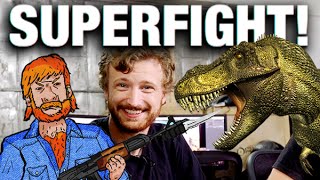 SUPERFIGHT  Chuck Norris VS TRex with FANART [upl. by Auhel]