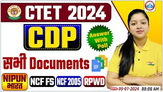 CTET Jan 2024  CTET CDP Previous Year Questions NCF 2005 RPWD CDP By Kanika Maam [upl. by Annahsad]