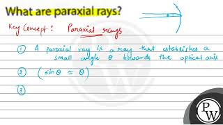 What are paraxial rays [upl. by Adriaens]