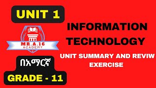 IT GRADE 11 UNIT 1  UNIT SUMMARY AND REVIW EXERCISE [upl. by Nohcim184]