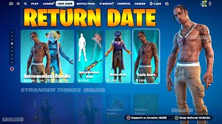 Travis Scott Skin RETURN RELEASE DATE ITEM SHOP in Fortnite Chapter 5 [upl. by Vullo]