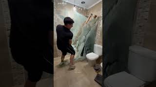 Glass Shower Door Shatters During Installation ☹️ [upl. by Revorg166]