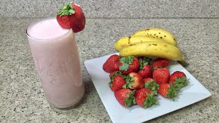 BATIDO DE FRESA 🍓 Y PLÁTANO 🍌 [upl. by Maletta]