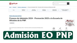 CONVOCATORIA EO PNP 👮‍♂️ Admisión Promoción 2025 [upl. by Serle473]