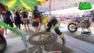 Amazing Jessica Gardiner Changing 2 Tires in 6 Minutes with Rabaconda Dirt Bike Tire Changer [upl. by Willis]