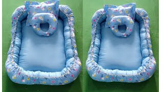 babynest make your own baby nest  step by step tutorial very simple babynest cutting and stitching [upl. by Uttasta185]