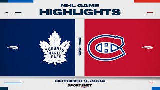 NHL Highlights  Canadiens vs Maple Leafs  October 9 2024 [upl. by Rosamund]