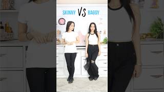 Skinny vs baggy 🦋 shorts fashionhacks styleinspo youtubeshorts [upl. by Fridell]