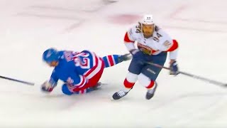 Ryan Lomberg Hit on Jimmy Vesey Injury  Rangers vs Panthers  2024 Eastern Conference Final Game 2 [upl. by Nosneb]