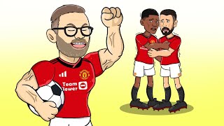 Rooney Teaches MU Strikers How to Score Goals  Football Animation [upl. by Fowler552]