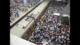 Beijing Subway Line 13 morning rush hour  just a little crowded [upl. by Petit]