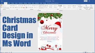 Merry Christmas Card Design in Ms Word [upl. by Ynohtnaeoj]