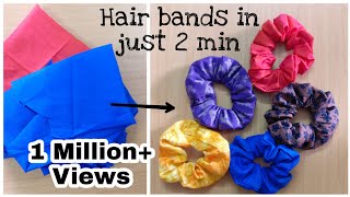 How To Make Hair Rubber Band At Home  Hair Scrunchine Tutorial DIY  Hair Band From Old Clothes [upl. by Ullman27]