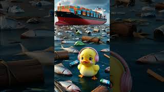 The duck saved the marine life and cleaned the sea babyduck marinelife [upl. by Itram]