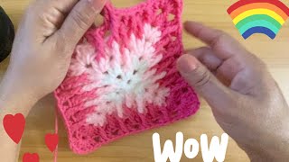 How to Crochet a Mosaic Granny Square  Easy Tutorial [upl. by Pump]