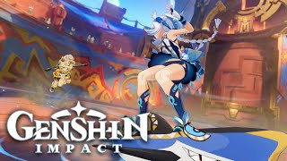 Genshin Impact Kachina VS Mualani  FULL FIGHT CUTSCENE  Natlan Archon Quest ACT 1  4K60FPS [upl. by Ingelbert]