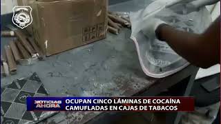 Ocupan cinco láminas de cocaína camufladas en cajas de tabacos [upl. by Race]