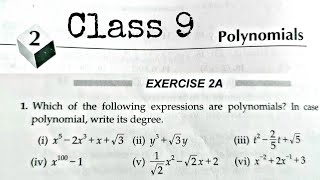 Class 9 Ex 2A Polynomials  RS Aggarwal maths Rajmith study [upl. by Kosiur]