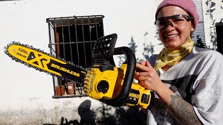 dewalt battery powered chainsaw test on my finca [upl. by Cordie9]