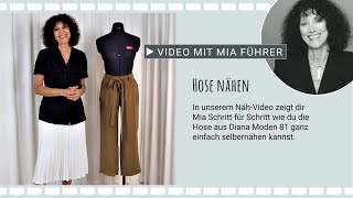 Nähen mit Mia  Hose aus Diana Moden 81 [upl. by Ashatan]