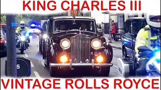 King Charles III motorcade in London Vintage Rolls Royce Phantom IV [upl. by Lipinski]