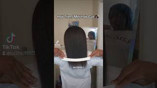 Hair Trim  Mini Hair Cut on Relaxed Hair 💇🏾‍♀️ hairroutine relaxedhaircare [upl. by Atirahc166]