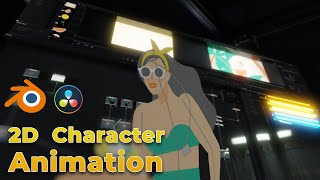 2D Character Animation in Blender amp Davinci Resolve [upl. by Rotberg]