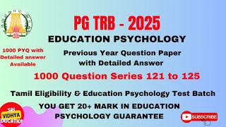 PG TRB Psychology Previous Year Question in Tamil 121 to 125  pgtrbpsychology pgtrb [upl. by Noyad]