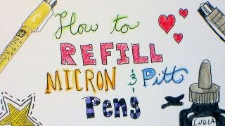 How To Refill Micron and Pitt Artist Pens [upl. by Benis725]