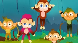 Five little monkeys  Nursery Rhymes  Kids songs  Baby Video [upl. by Elwira]