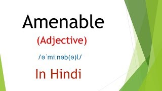 Amenable meaning in Hindi  English Vocabulary  SSC CGL  IBPS PO UPSC PCS [upl. by Garda828]