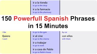 Learn 150 Spanish Phrases in 15 Minutes  Fast amp Easy Way to Speak Spanish [upl. by Eveivenej]