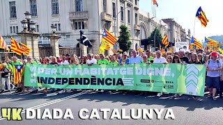 DIADA CATALUNYA 2024  Manifestación de la Diada en Barcelona Catalonia 4K [upl. by Itoc]