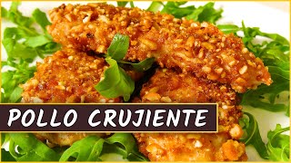 Receta del pollo crujiente rebozado con kikos maíz frito [upl. by Ardnossac]