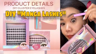 DIY MANGA LASHES MLEN DIARY CLUSTER SET [upl. by Alehc]