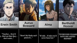 Attack on Titan Characters Last Words Unveiled  Shingeki no Kyojin Facts [upl. by Aletsirc]