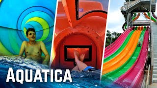 Aquatica  All Water Slides at BOTH Parks San Antonio amp Orlando [upl. by Eened754]