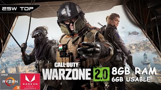 Call of Duty Warzone 20 on 8GB RAM 6GB Usable  AMD Ryzen 3 3200U [upl. by Kleon]