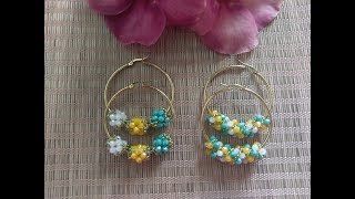 Tutorial Argollas decoradas con cristales aretes de 5 minutos parte 4 [upl. by Notnerb]