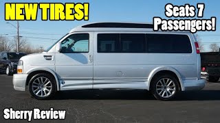 TV In The Back 2019 GMC Savana  Explorer Vans 7 Passenger Road Trip Van  Sherry Review [upl. by Nahtanohj191]