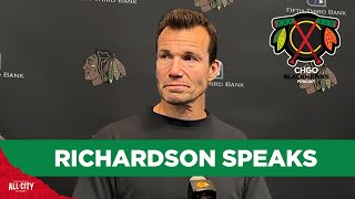 Luke Richardson addresses media at Chicago Blackhawks training camp  CHGO Blackhawks Podcast [upl. by Ikkaj]