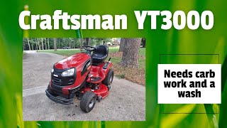 Craftsman YT3000 riding mower is a quick flip carb swap and cleaning [upl. by Finnegan]