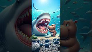 Evolution Of Hippopotamus 🔥 This Cute Hippo Brushes the Sharks Teeth hippo cute shorts [upl. by Patsy]