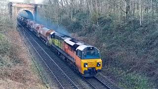 70804 6C80 Wrawby junction to Doncaster up decoy near Bessacarr junction Railway Freight Train [upl. by Ashwin]