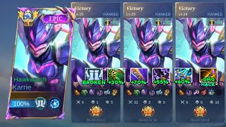 FINALLY I FOUND THE BEST BUILD FOR KARRIE🔥  95 AUTO WINSTREAK   Mobile legends [upl. by Notliw156]