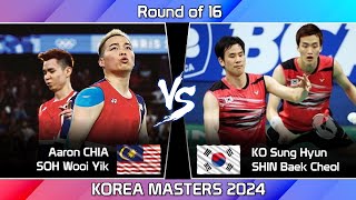 Aaron CHIA SOH Wooi Yik vs KO Sung Hyun SHIN Baek Cheol  Korea Masters 2024 Badminton [upl. by Joline]