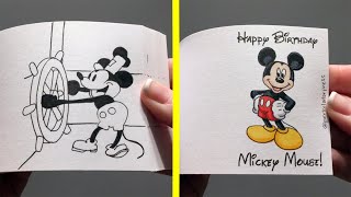 Happy Birthday Mickey Mouse Steamboat Willie Flipbook [upl. by Rumit]