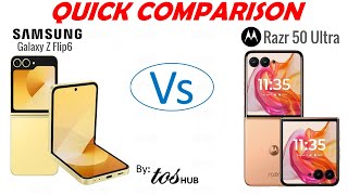 Samsung ZFlip 6 vs Motorola Razr 50 Ultra Quick Comparison 25 features amp know about 22 differences [upl. by Heilman420]