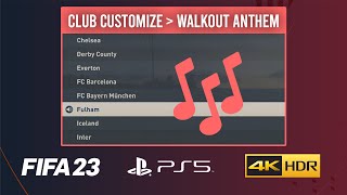 FIFA 23 PS5  CREATE A CLUB ALL WALKOUT ANTHEMS  4K60FPS NEXTGEN GAMEPLAY [upl. by Eudocia787]